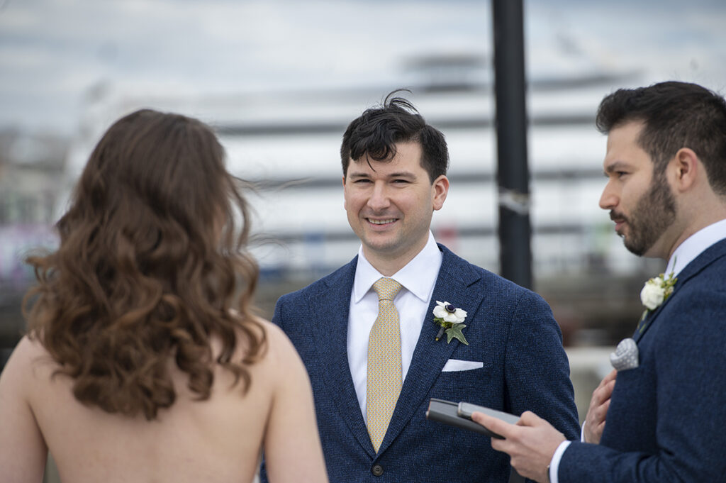 Hoboken waterfront wedding ceremony
