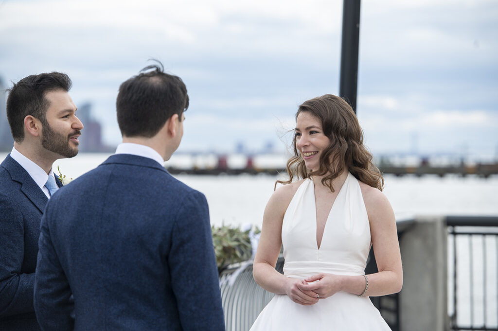 Hoboken waterfront wedding ceremony
