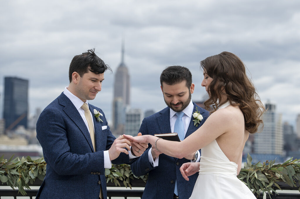Hoboken waterfront wedding ceremony