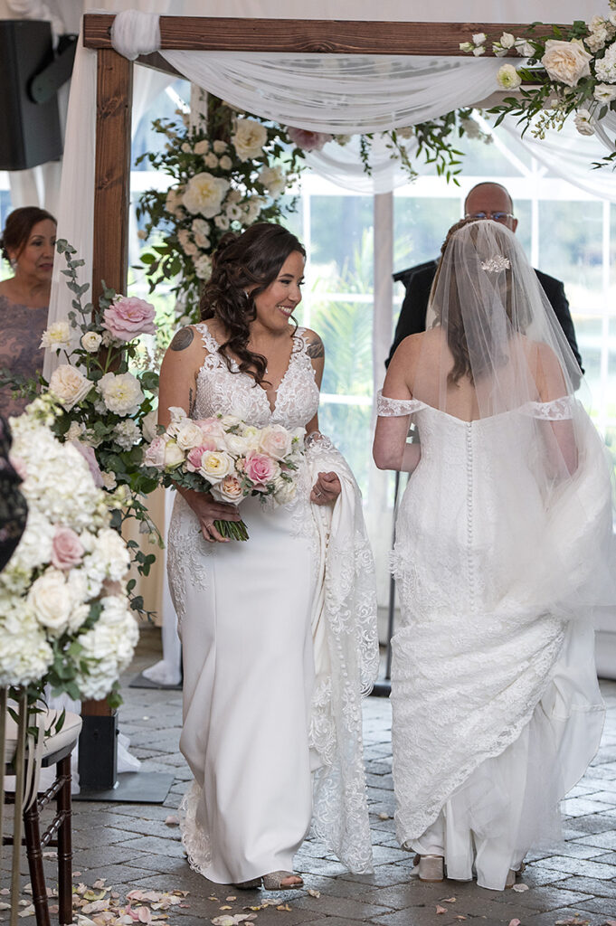 Jewish wedding ceremony at Windows on the Water at Frogbridge. LGBTQ wedding