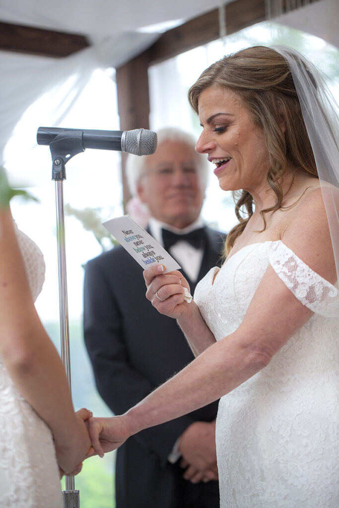 Jewish wedding ceremony at Windows on the Water at Frogbridge. LGBTQ wedding