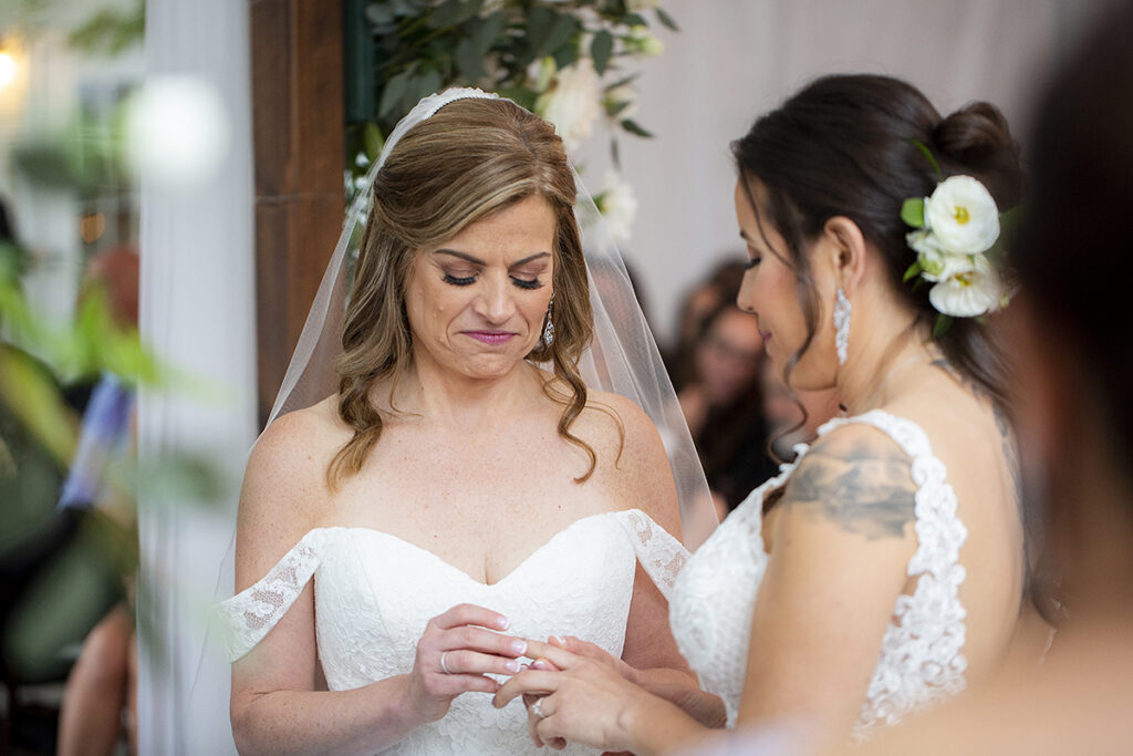 Jewish wedding ceremony at Windows on the Water at Frogbridge. LGBTQ wedding