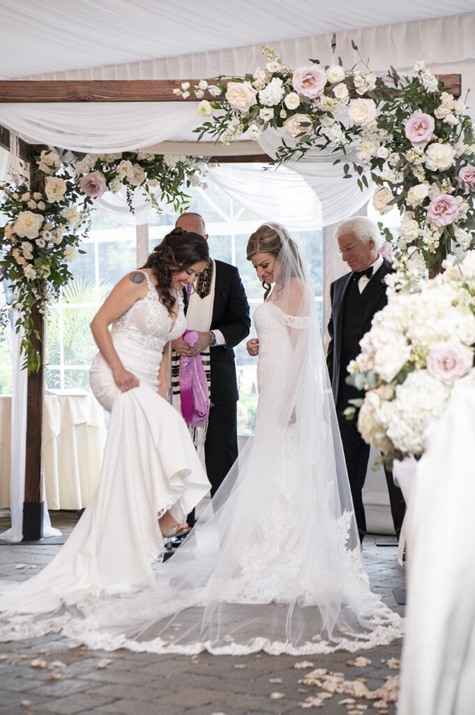 Jewish wedding ceremony at Windows on the Water at Frogbridge. LGBTQ wedding