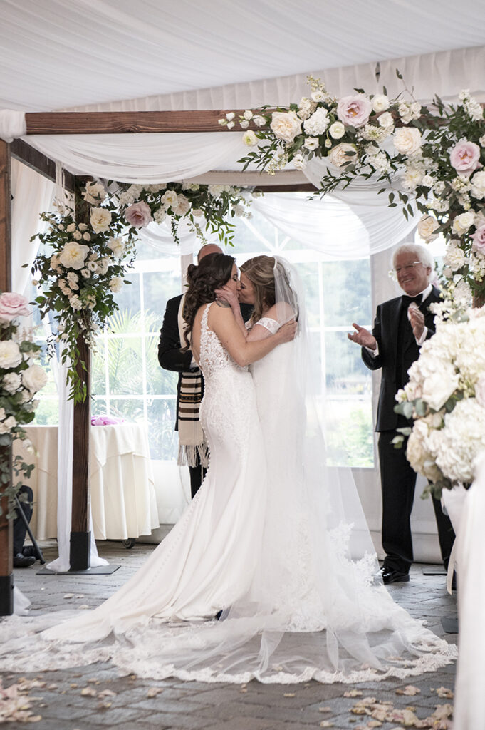 Jewish wedding ceremony at Windows on the Water at Frogbridge. LGBTQ wedding