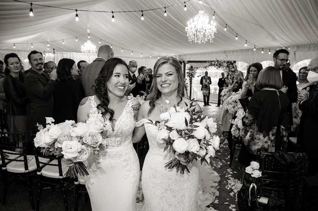 Jewish wedding ceremony at Windows on the Water at Frogbridge. LGBTQ wedding