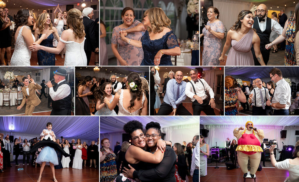 dancing at wedding reception on wedding day at Windows on the Water at Frogbridge. LGBTQ wedding