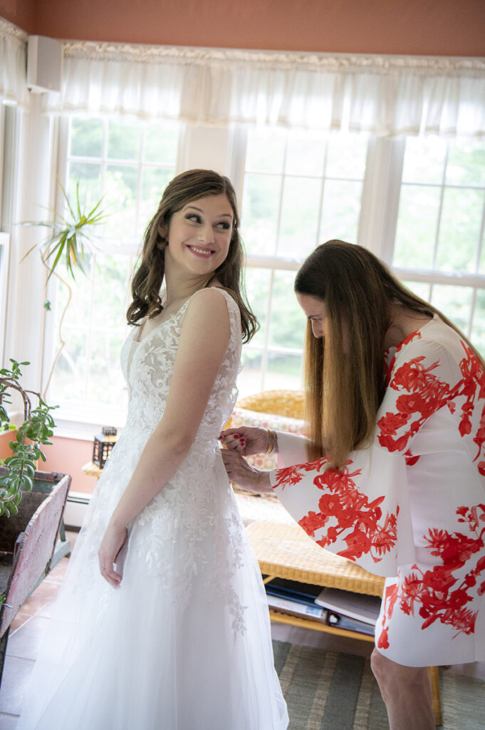 bride getting ready for wedding in New Hope