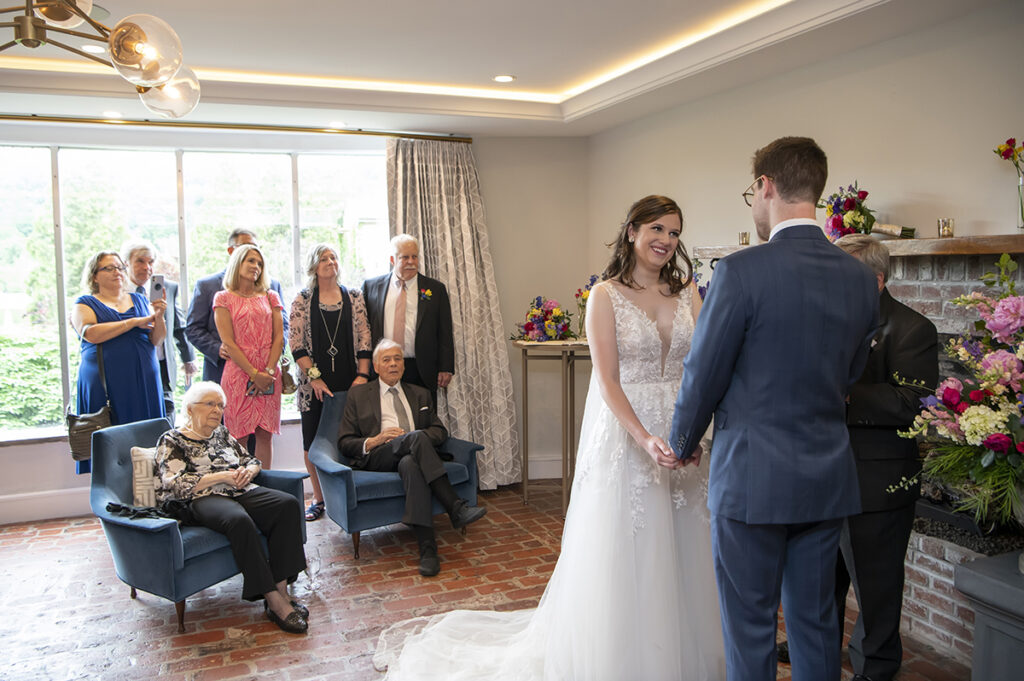 wedding ceremony at River House at Odette’s in New Hope.