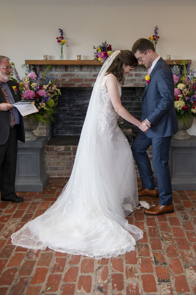 wedding ceremony at River House at Odette’s in New Hope.