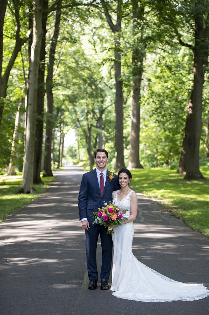bride and groom on their wedding day at Belle Voir Manor at Pen Ryn Estate