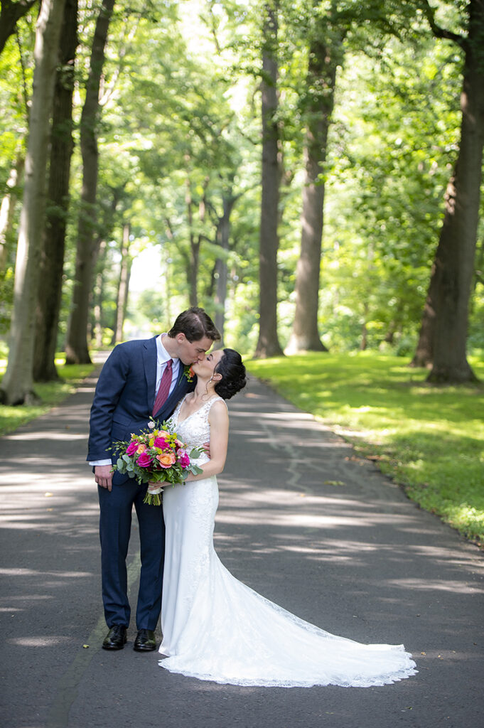 bride and groom on their wedding day at Belle Voir Manor at Pen Ryn Estate