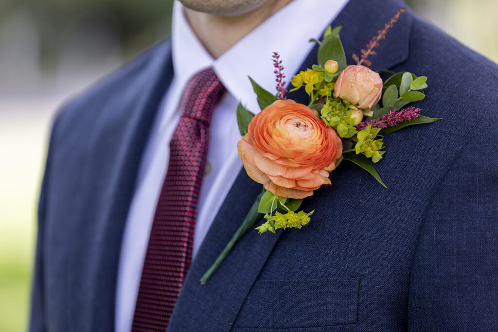 groom on their wedding day at Belle Voir Manor at Pen Ryn Estate