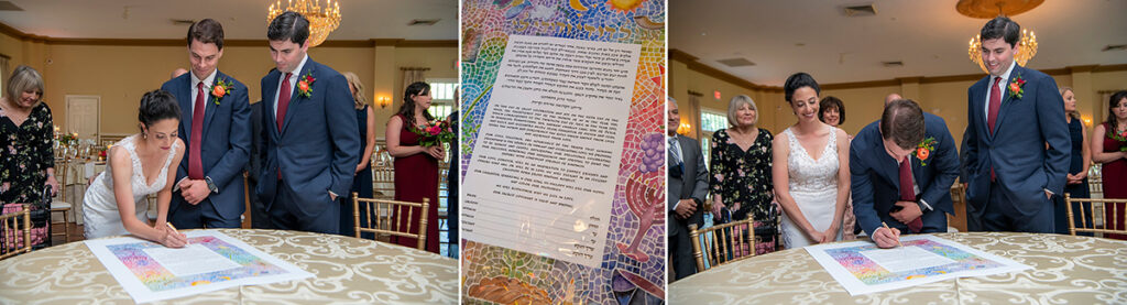 Belle Voir Manor at Pen Ryn Estate wedding ketubah signing