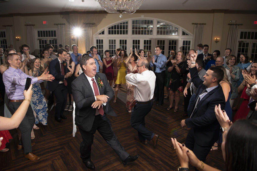 dancing at reception at Belle Voir Manor at Pen Ryn Estate wedding