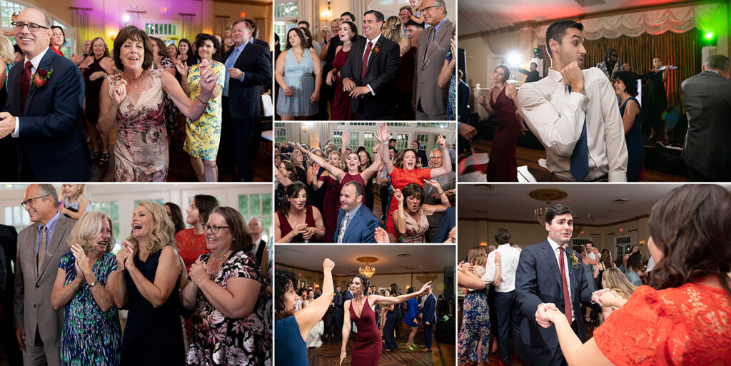 dancing at reception at Belle Voir Manor at Pen Ryn Estate wedding