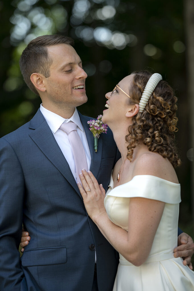 bride and groom on their wedding day in Atlantic Highlands | NJ Intimate Wedding Photographer