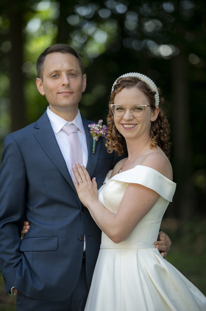 bride and groom on their wedding day in Atlantic Highlands | NJ Intimate Wedding Photographer