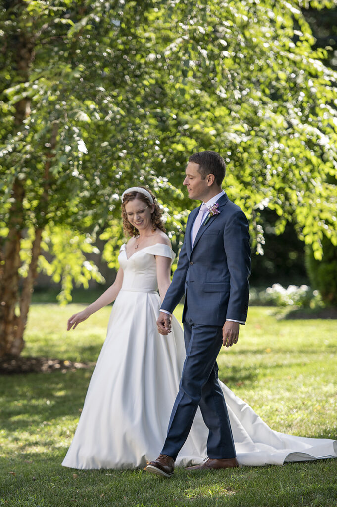 bride and groom on their wedding day in Atlantic Highlands | NJ Intimate Wedding Photographer