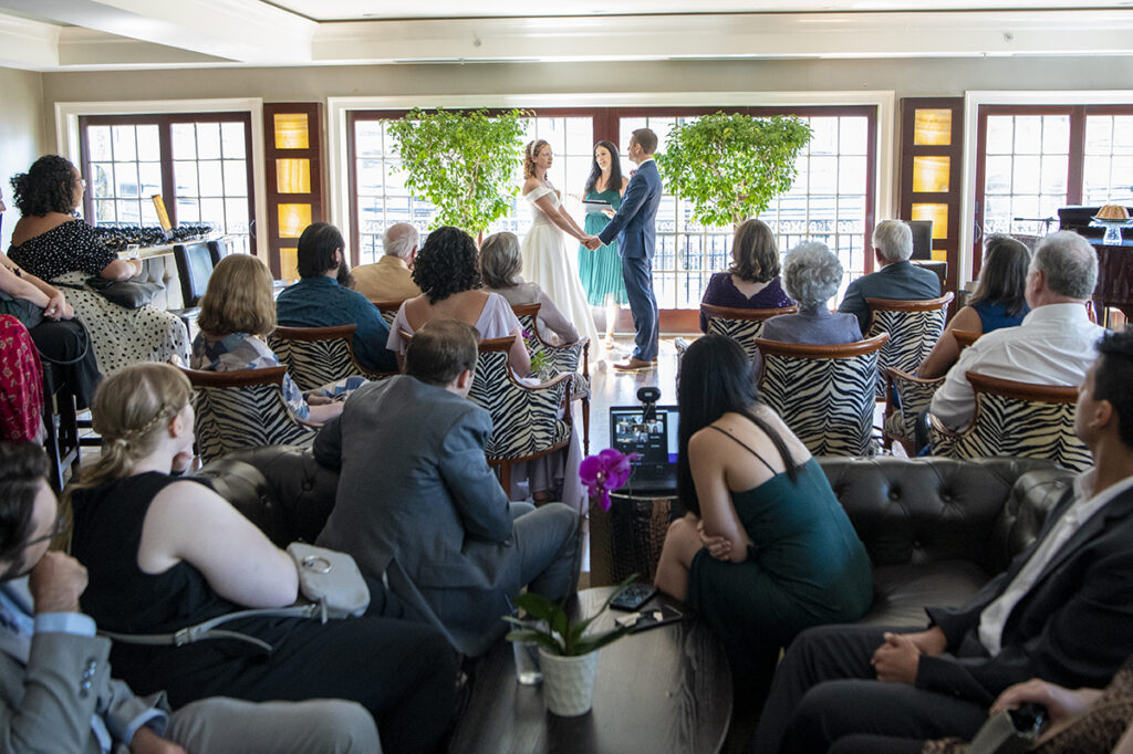 intimate wedding at The Wine Bar and Restaurant in Atlantic Highlands