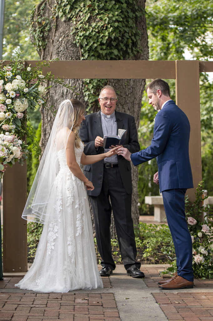 wedding ceremony at Hotel du Village wedding