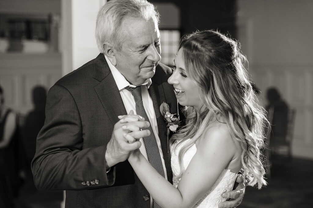 dancing during wedding reception at Hotel du Village wedding