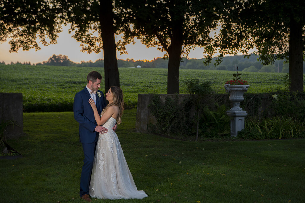 night portraits at Hotel du Village wedding