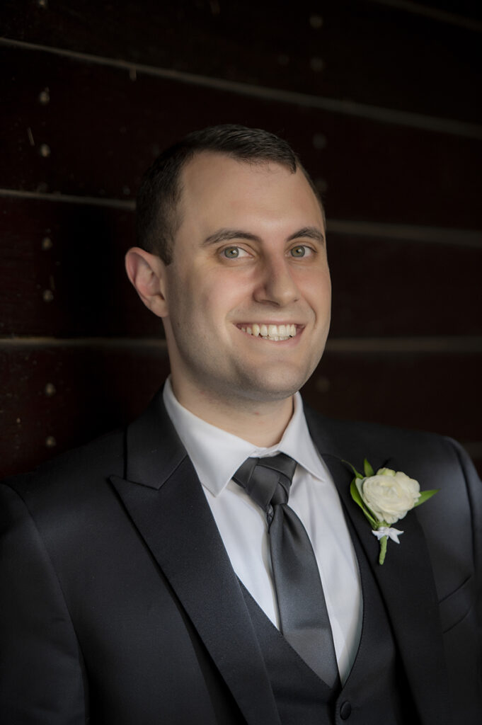 groom on his wedding day at Celebrate at Snug Harbor