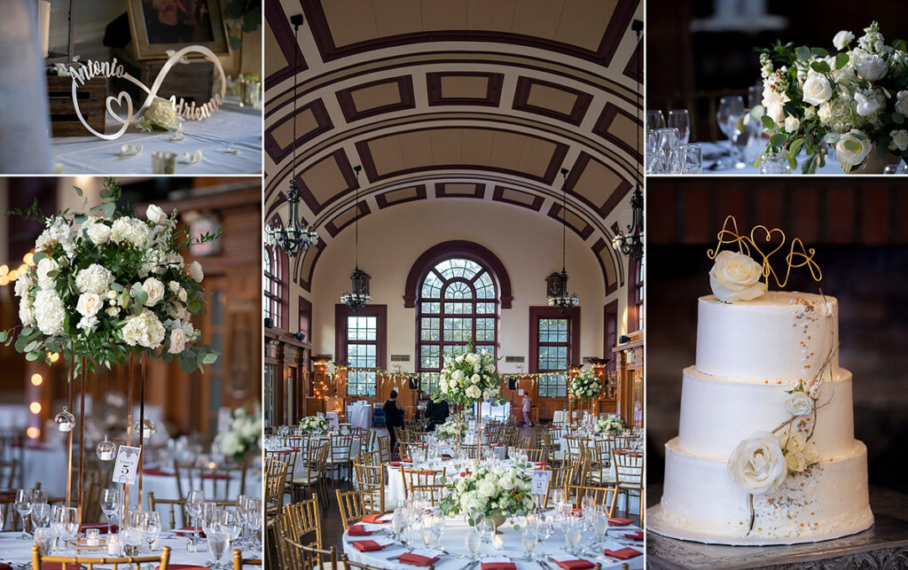 wedding reception decor at Celebrate at Snug Harbor