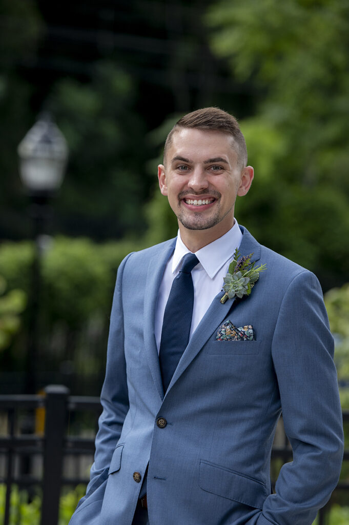 groom on his wedding day in Hoboken
