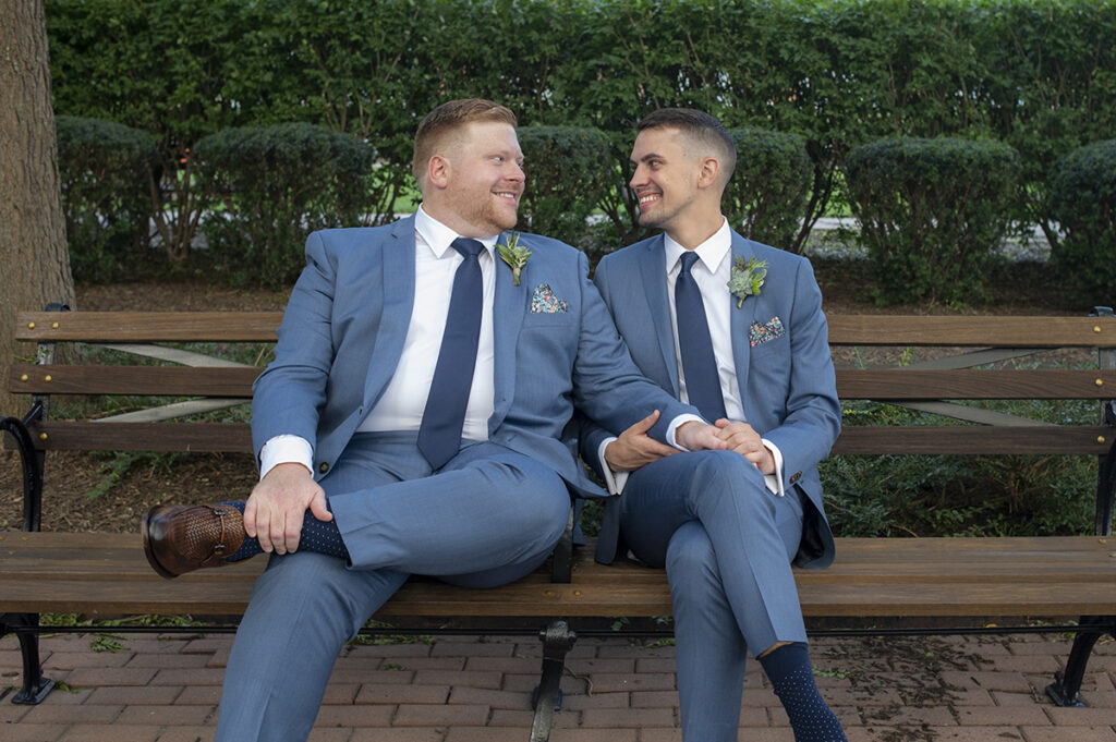 grooms on their wedding day in Hoboken
