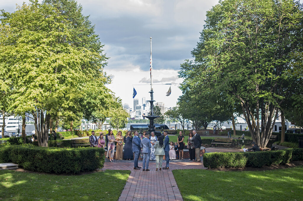 Intimate Hoboken wedding ceremony. 2 grooms. LGBTQ wedding