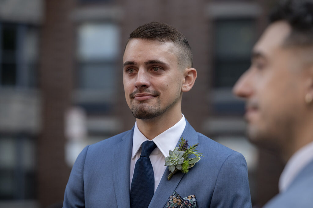 Intimate Hoboken wedding ceremony. 2 grooms. LGBTQ wedding