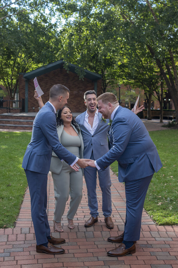 Intimate Hoboken wedding ceremony. 2 grooms. LGBTQ wedding