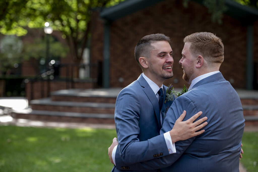 Intimate Hoboken wedding ceremony. 2 grooms. LGBTQ wedding
