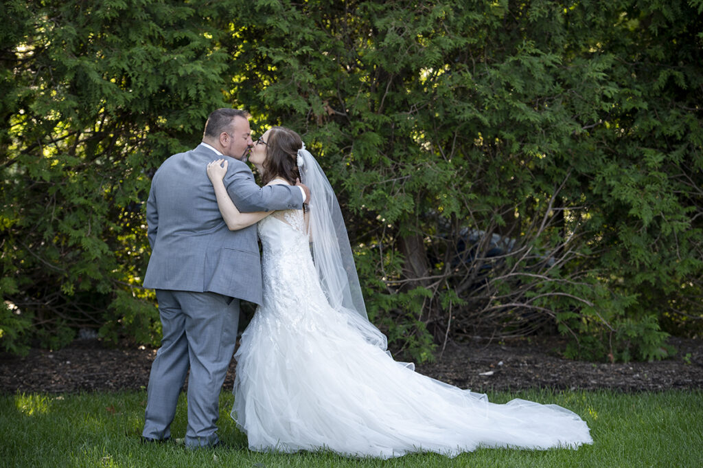bride and groom first look