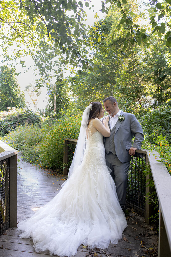 bride and groom on their wedding day. The River Cafe wedding
