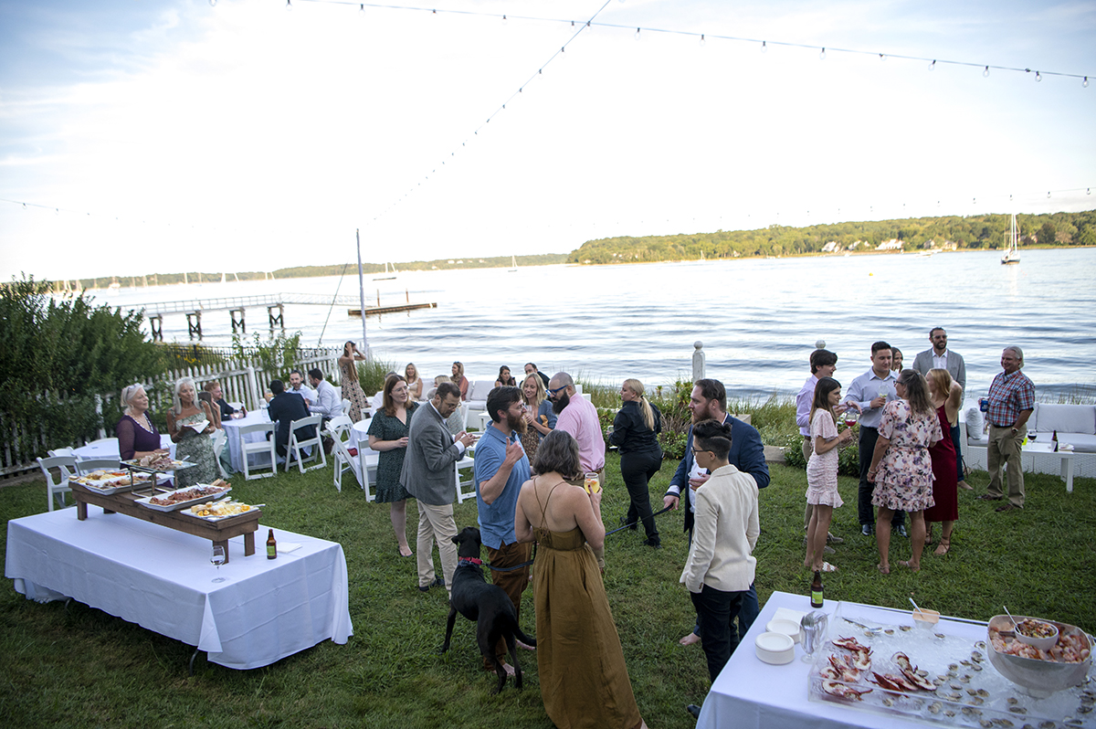 Oyster Bay backyard wedding reception