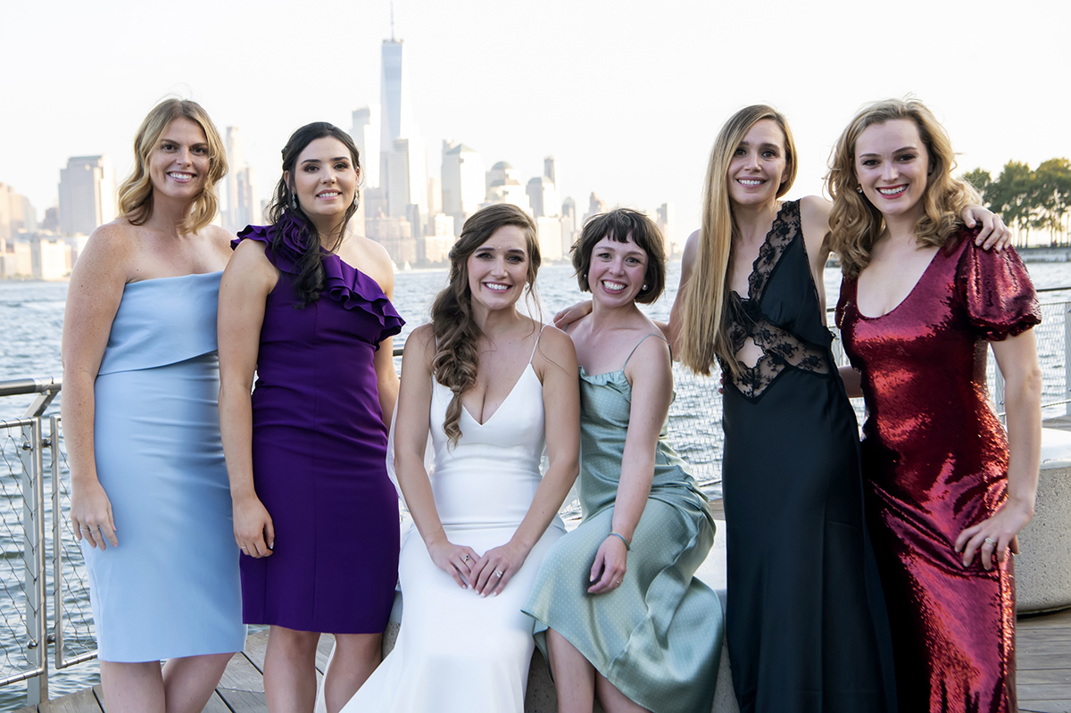 wedding party in Hoboken on wedding day