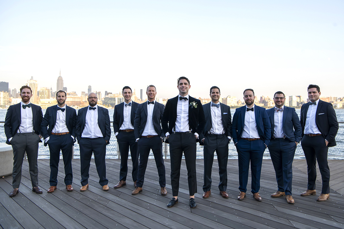 wedding party in Hoboken on wedding day