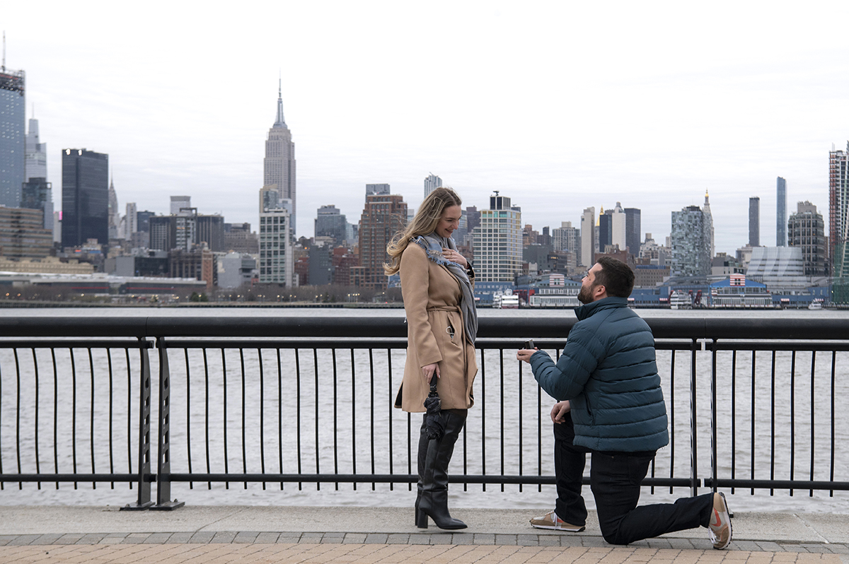 Hoboken Waterfront Proposal | Hoboken Wedding Photographer | Jeff + Mia