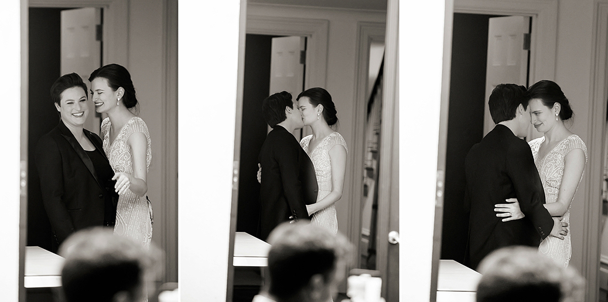 West Village intimate backyard wedding in NYC. LGBTQ wedding