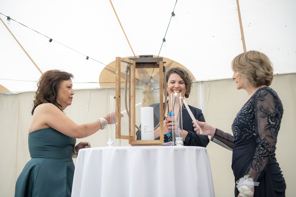 wedding ceremony at Liberty Hall Museum