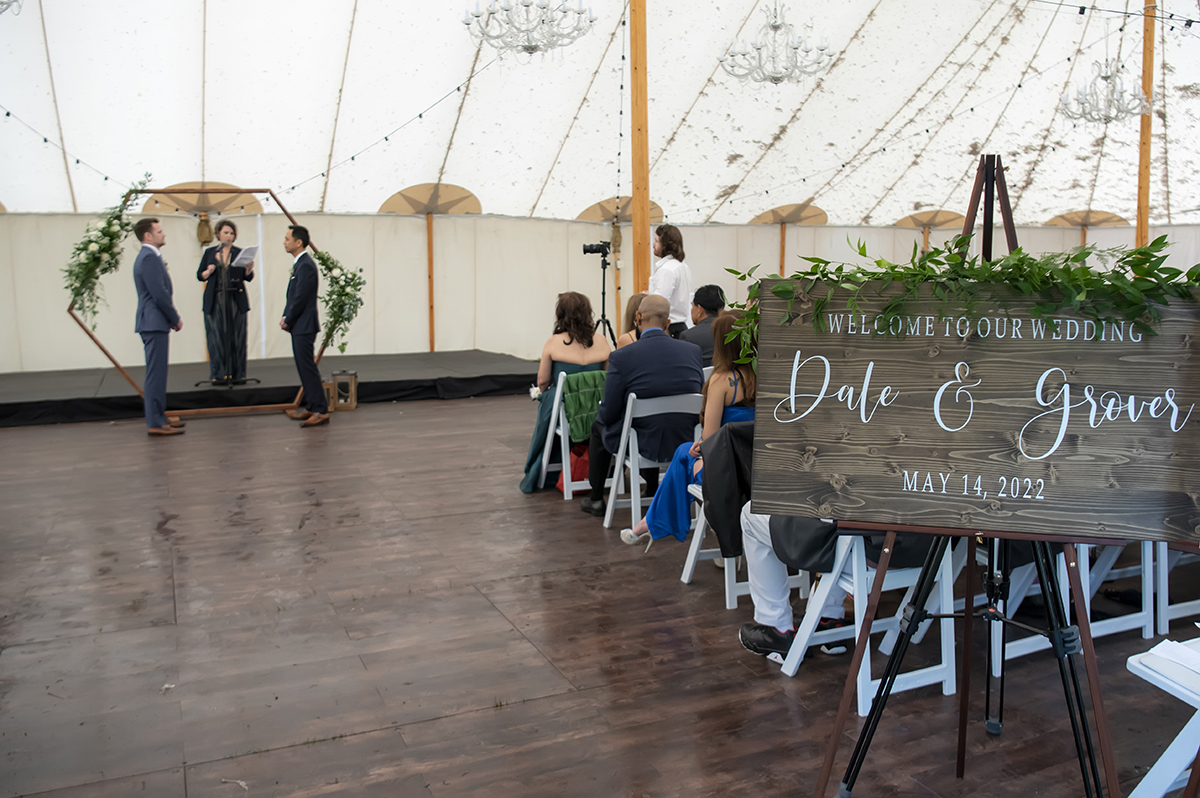 wedding ceremony at Liberty Hall Museum