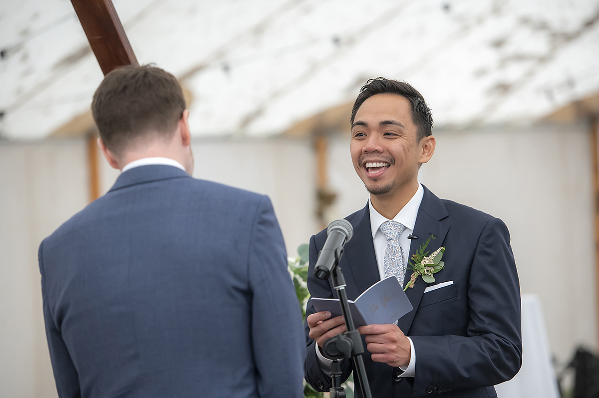 wedding ceremony at Liberty Hall Museum