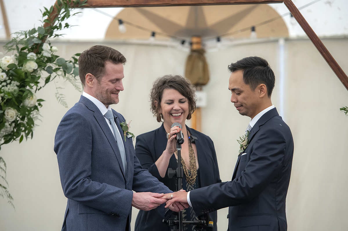 wedding ceremony at Liberty Hall Museum