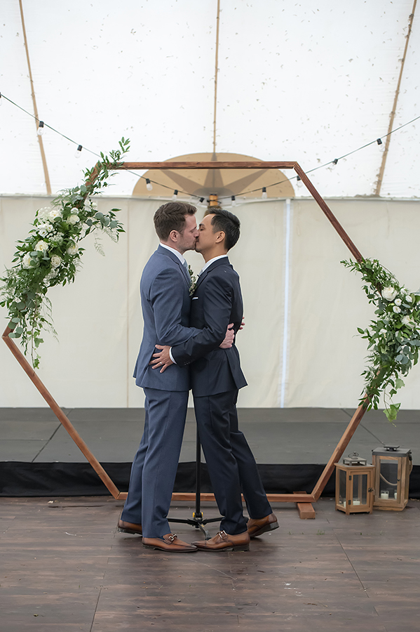 wedding ceremony at Liberty Hall Museum