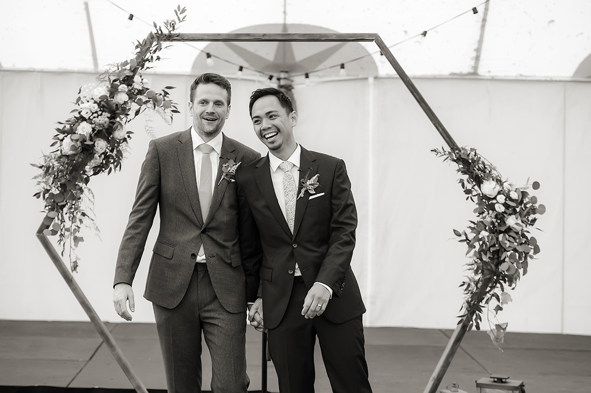 wedding ceremony at Liberty Hall Museum
