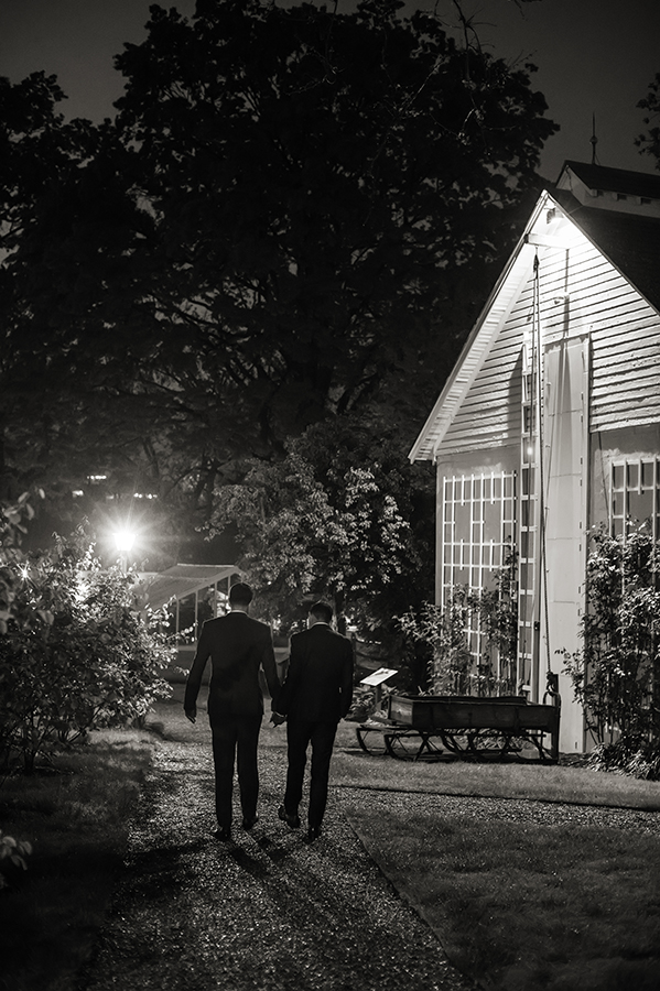 two grooms on wedding day at Liberty Hall Museum