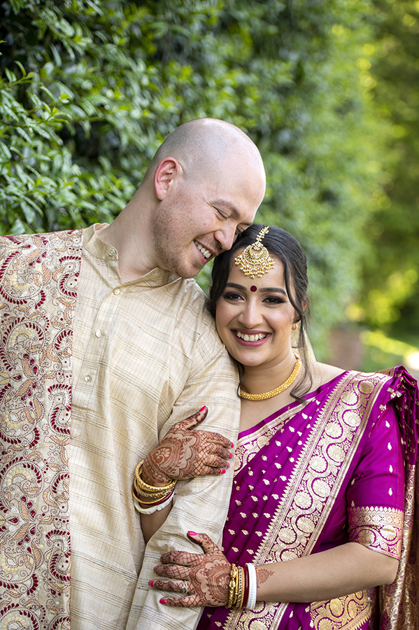 indian bride and groom at Glen Ridge Women’s Club