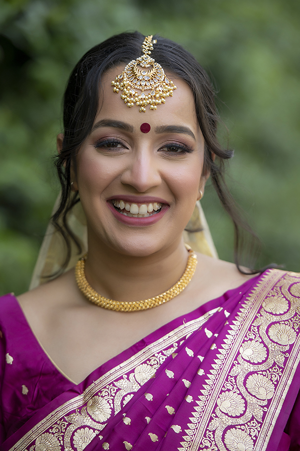 Indian bride on her wedding day at Glen Ridge Women’s Club